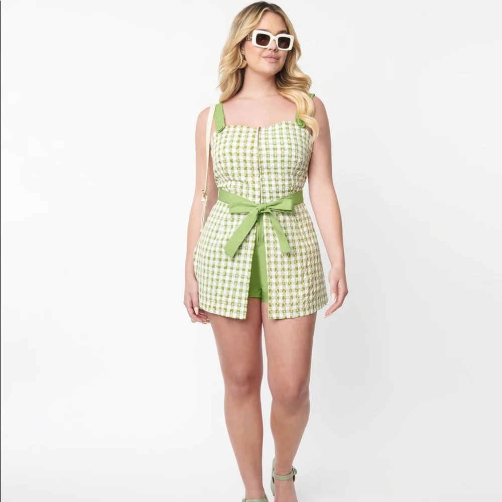 NWT Smak Parlour gingham and eyelet romper